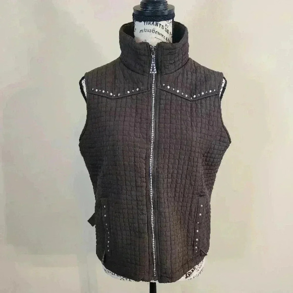 Rod's western cowboy core Brown Quilted Vest, Medium - Picture 2 of 13